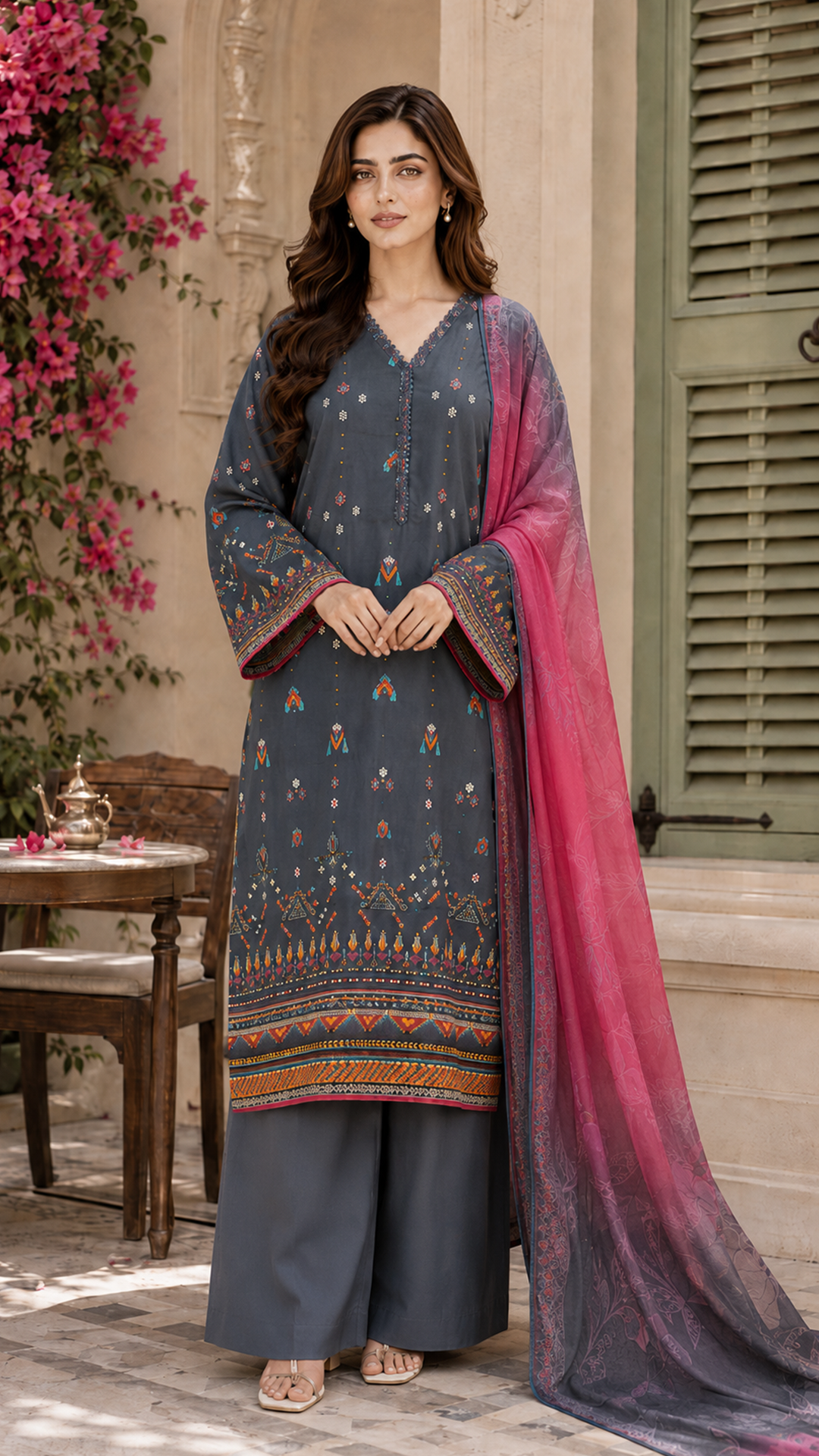 Jahan Ara Vibrant Printed Lawn Suit