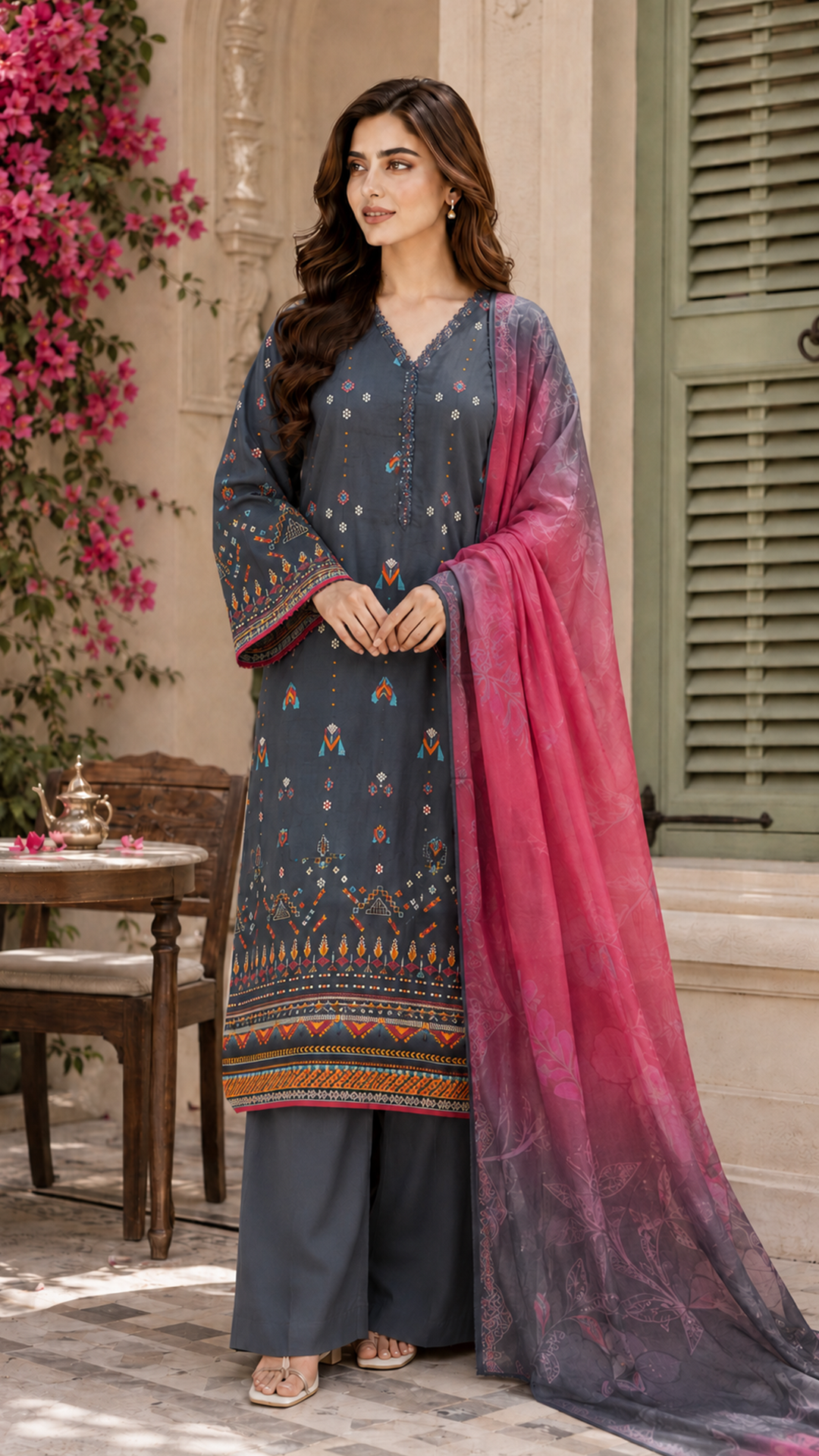 Jahan Ara Vibrant Printed Lawn Suit