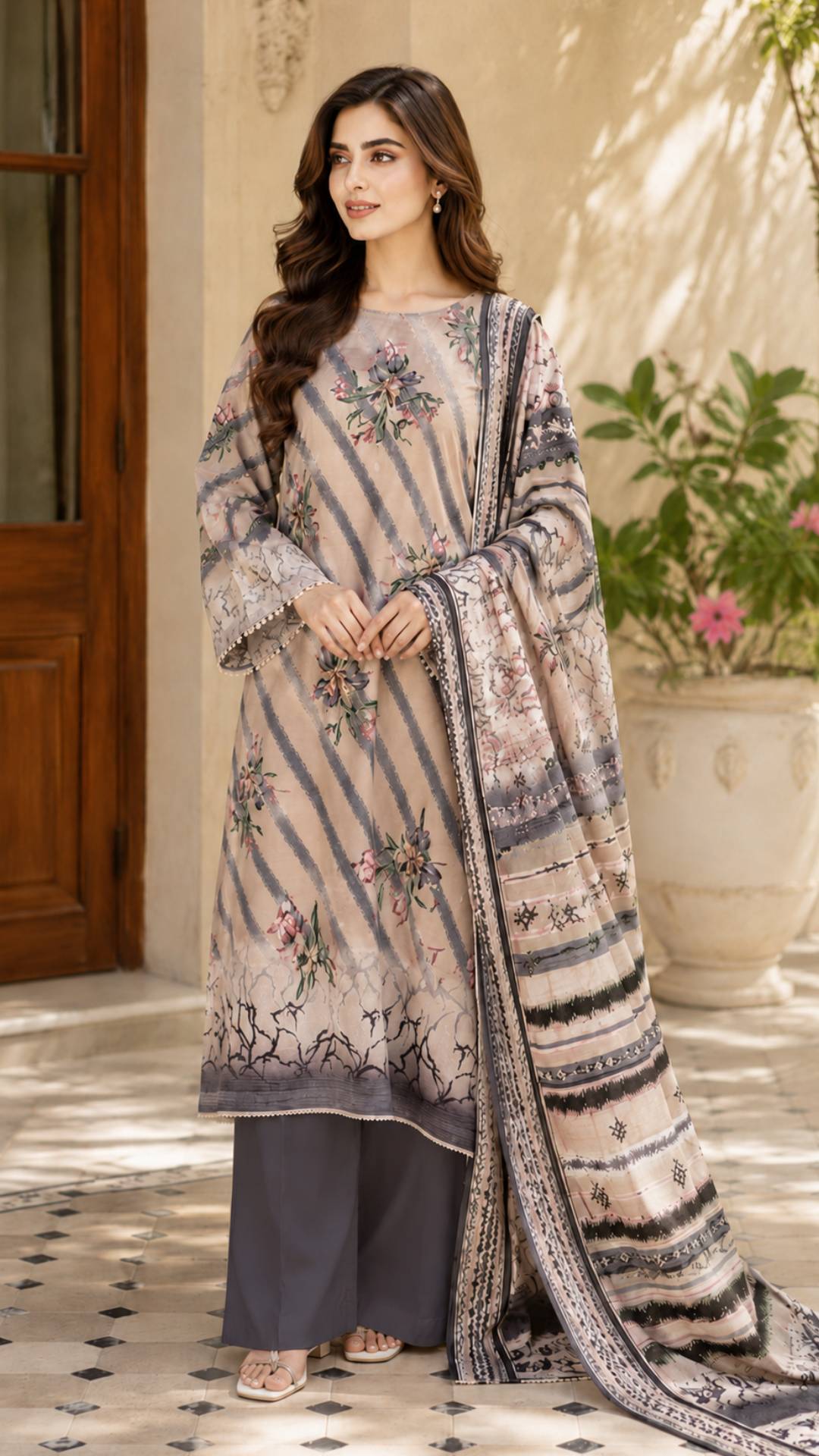 Jahan Ara Luxury Printed Lawn 3-Piece Suit