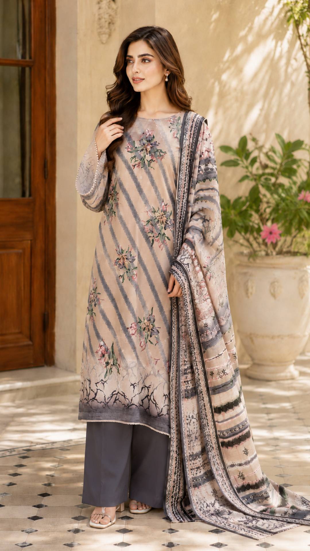 Jahan Ara Luxury Printed Lawn 3-Piece Suit