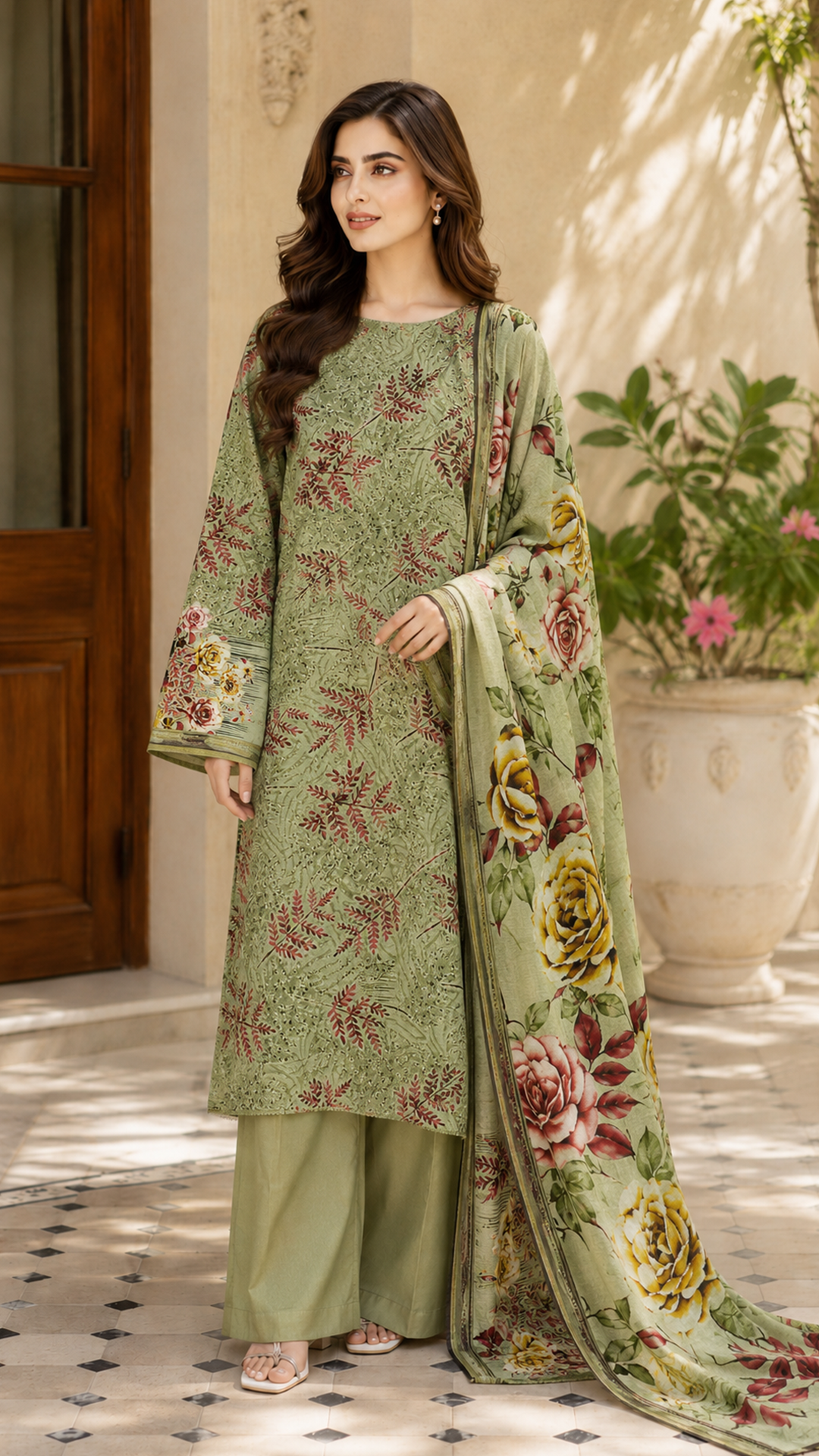 Jahan Ara Premium Printed Lawn 3-Piece Dress