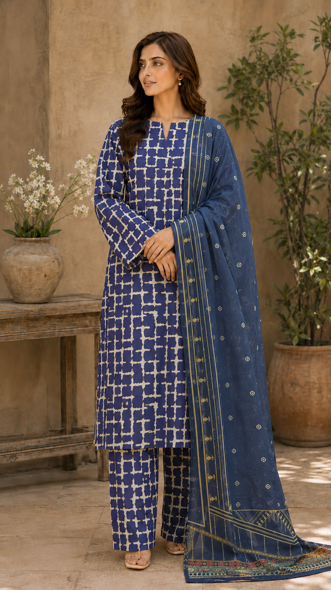Jahan Ara Elegant Printed Summer Dress