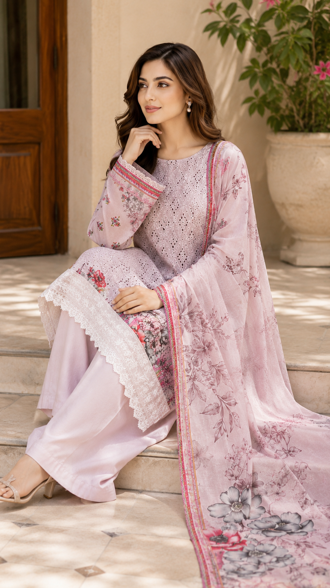 Jahan Ara Premium Chikankari Lawn 3-Piece Suit