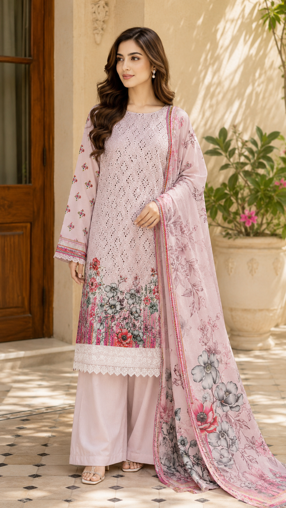 Jahan Ara Premium Chikankari Lawn 3-Piece Suit