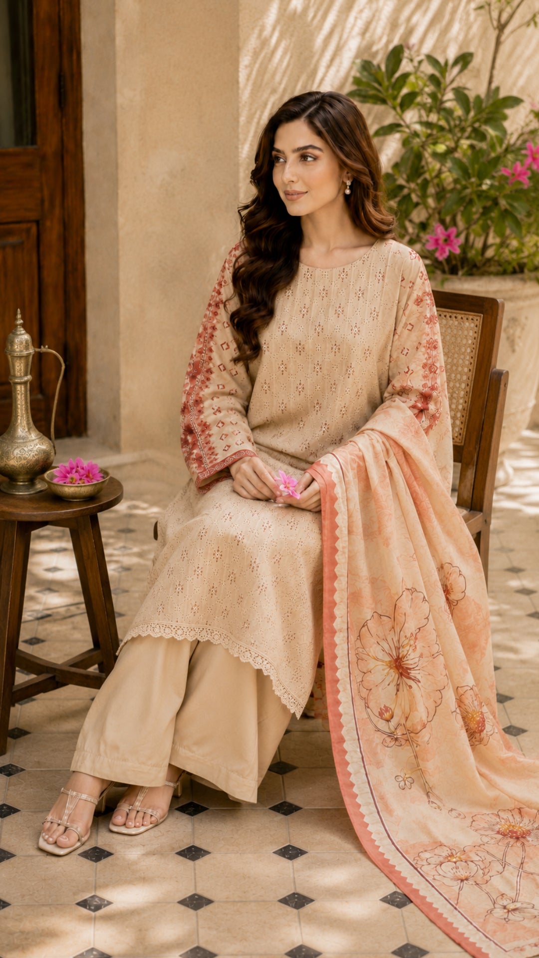Jahan Ara Designer Chikankari Lawn Dress