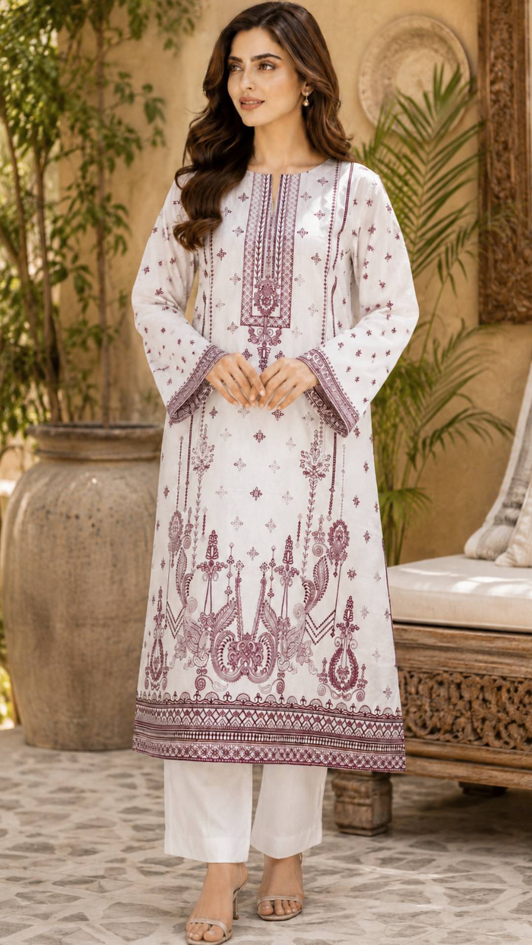 Jahan Ara Elegant Lawn 2-Piece Outfit