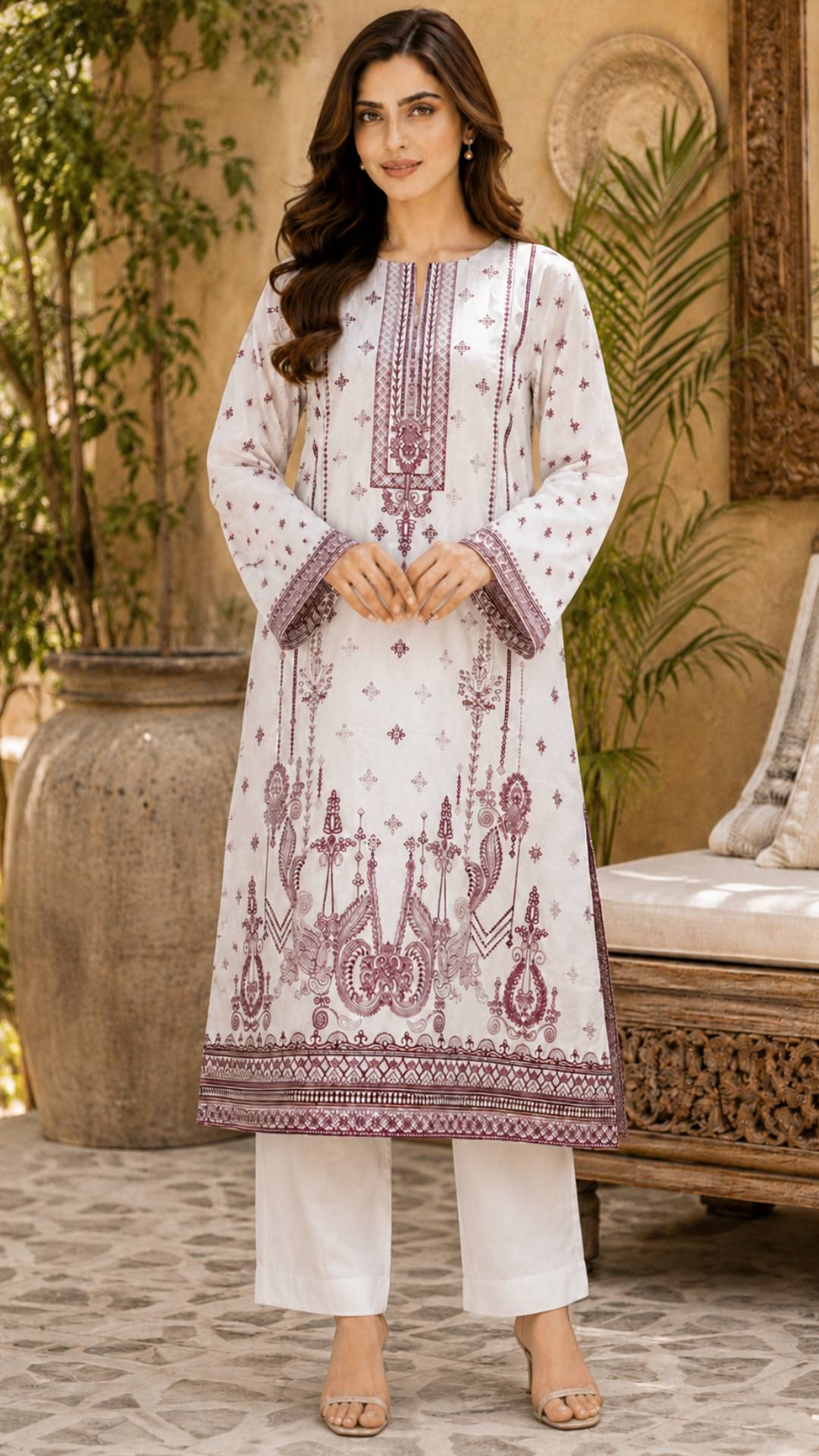 Jahan Ara Elegant Lawn 2-Piece Outfit